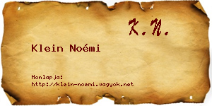 Klein Noémi névjegykártya